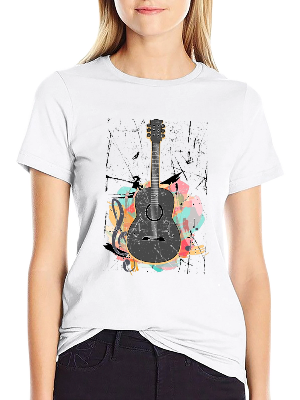 Guitar Graphic Black T-Shirt