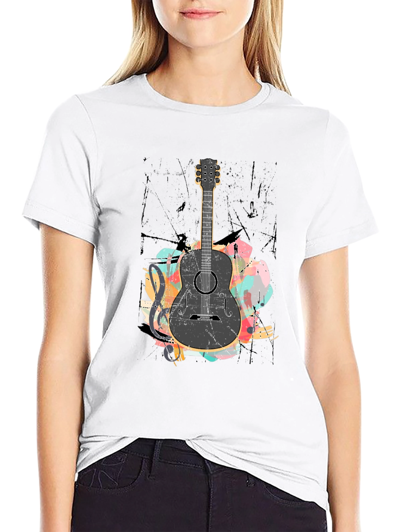 Guitar Graphic Black T-Shirt