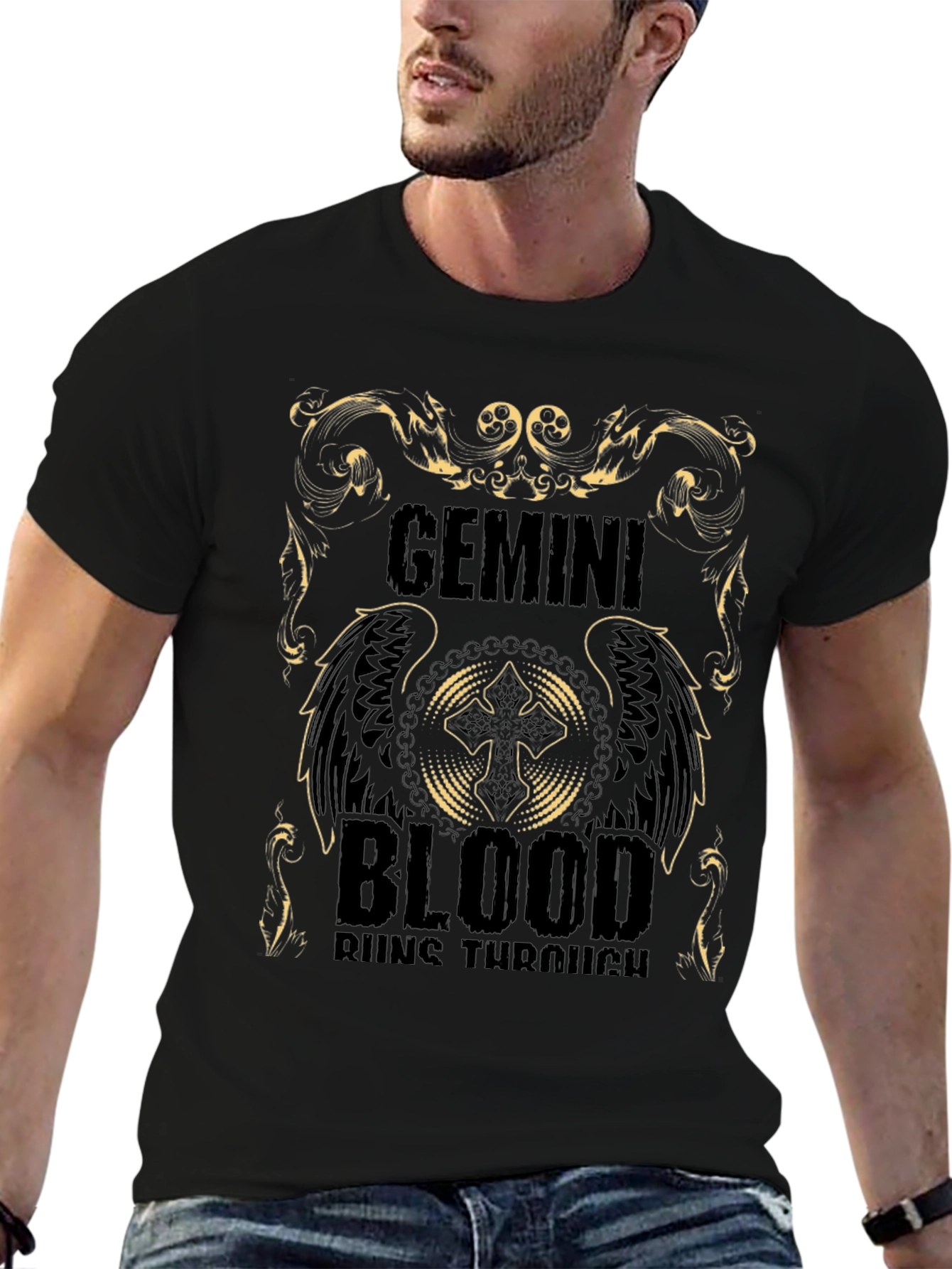 Gemini Blood Runs Through Black T-Shirt