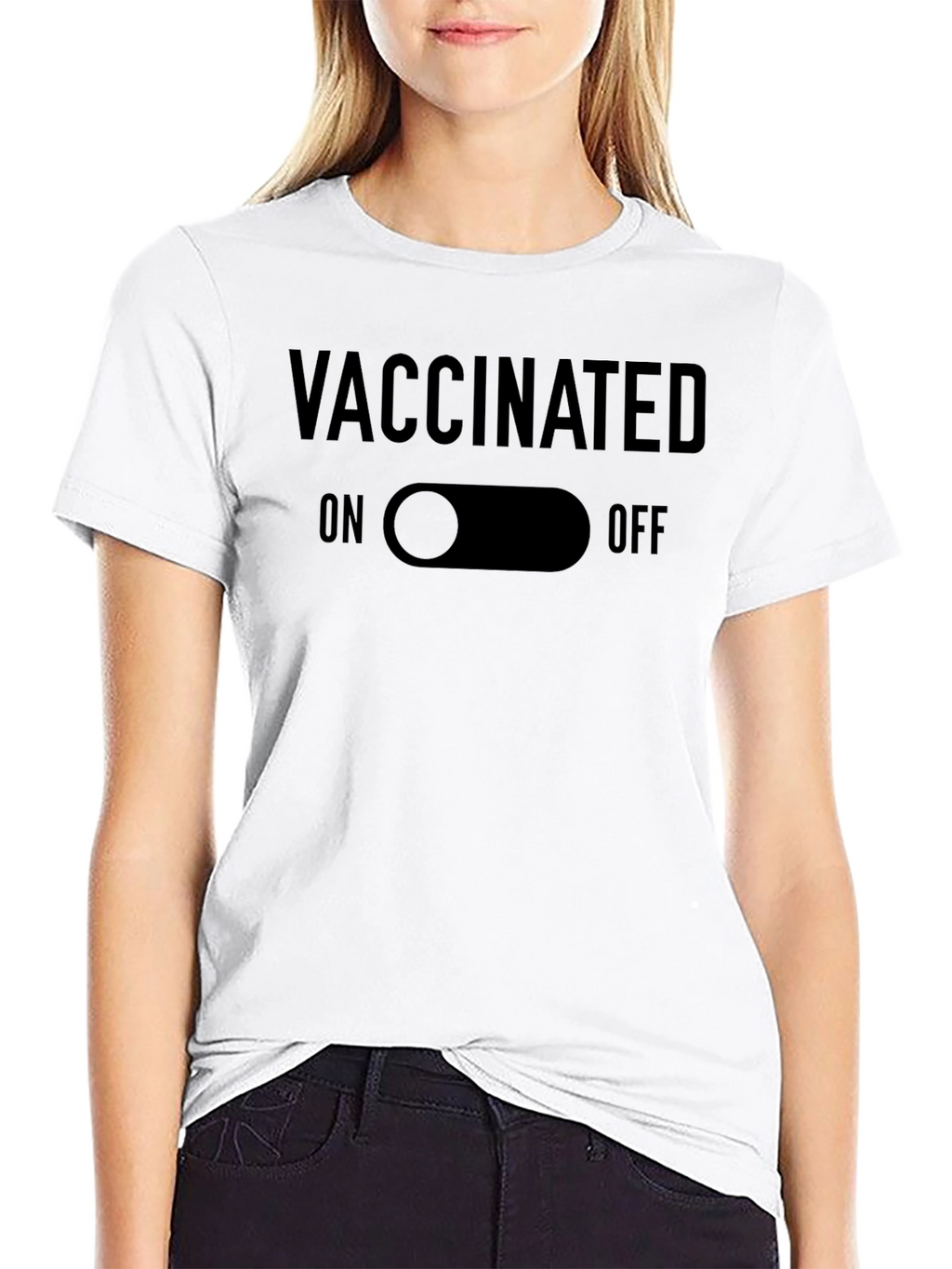 Vaccinated ON/OFF Toggle T-Shirt - Novelty Graphic Tee