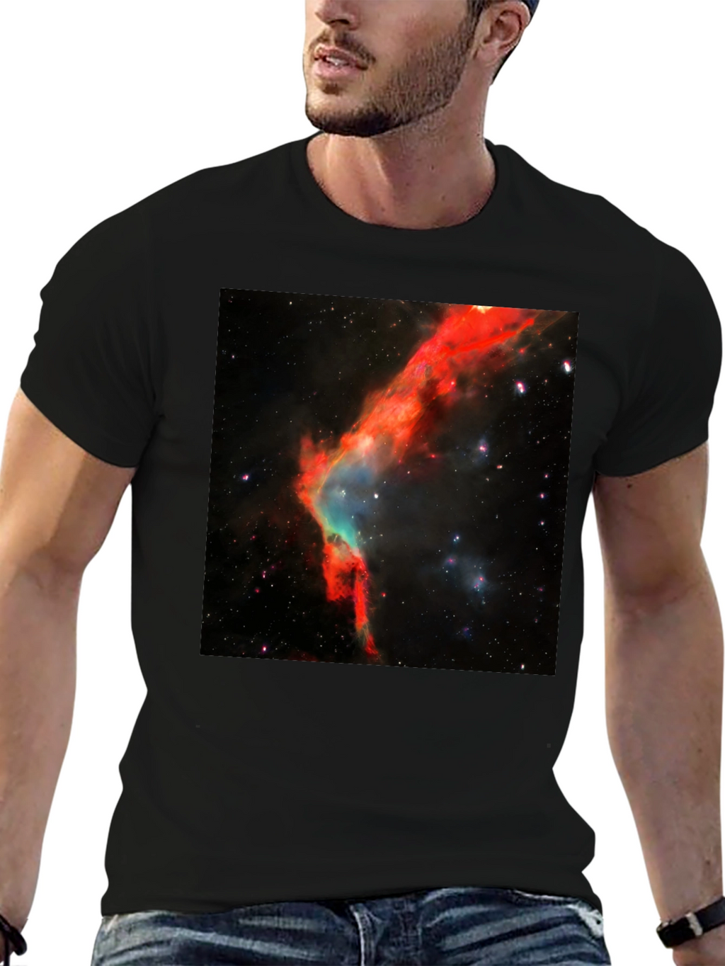 Nebula Print Black T-Shirt