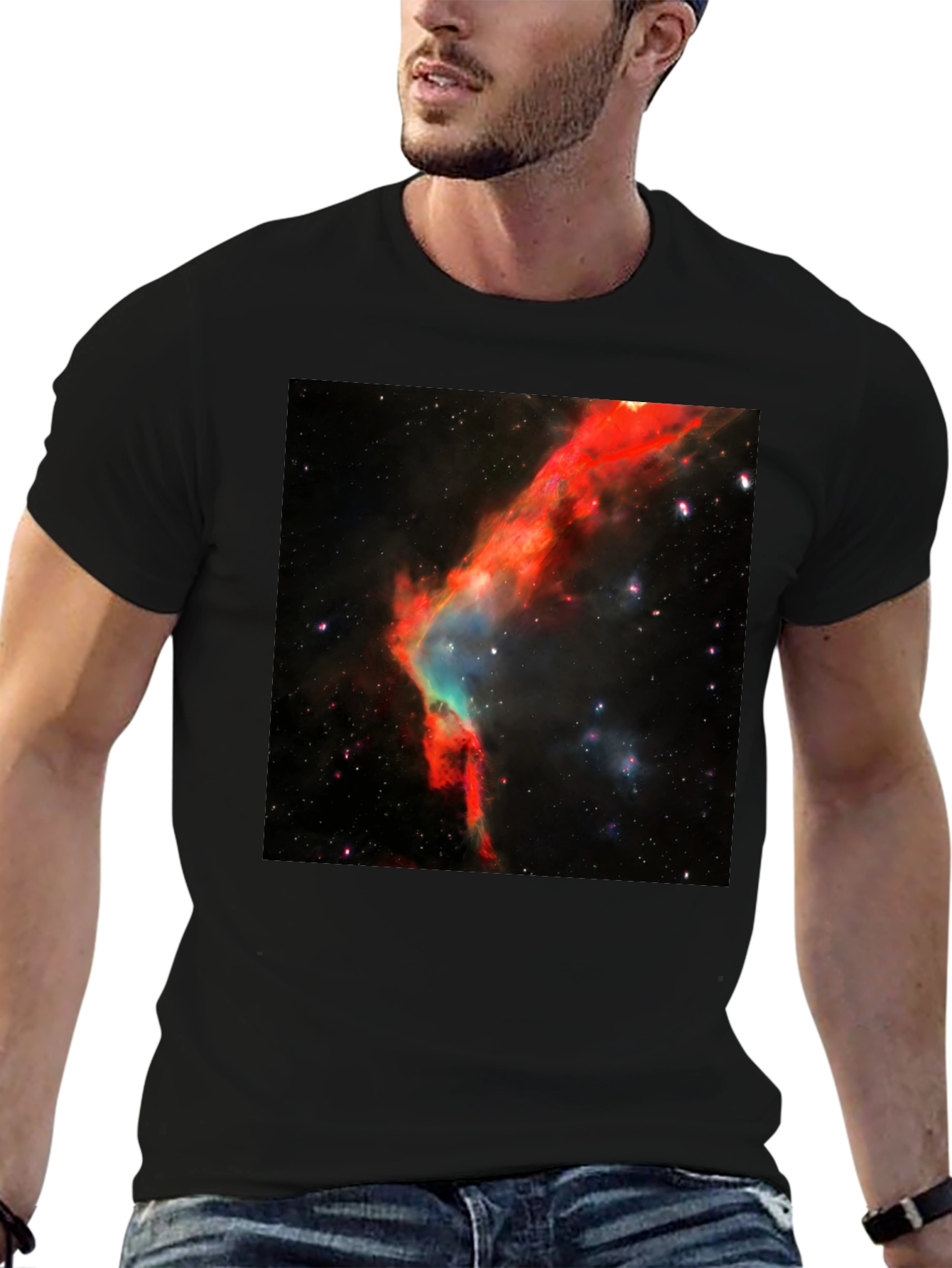 Nebula Print Black T-Shirt