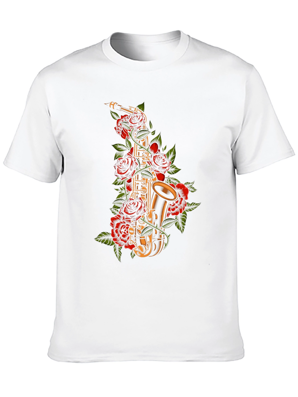 Saxophone Rose Graphic Tee
