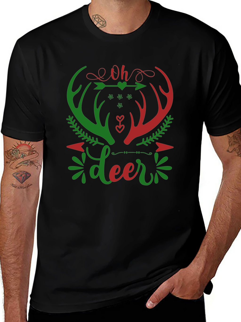Oh Deer Christmas Graphic T-Shirt