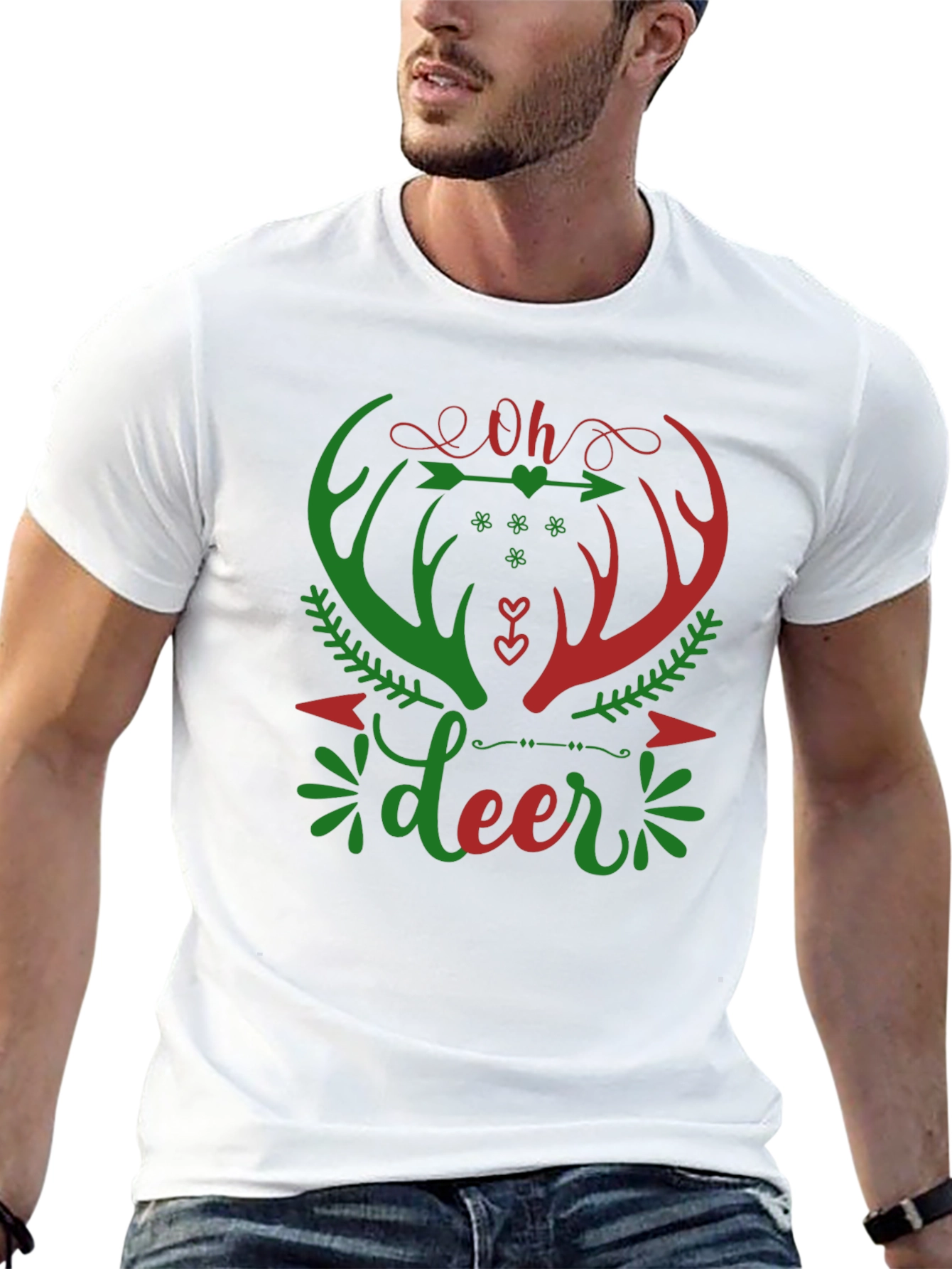 Oh Deer Christmas Graphic T-Shirt