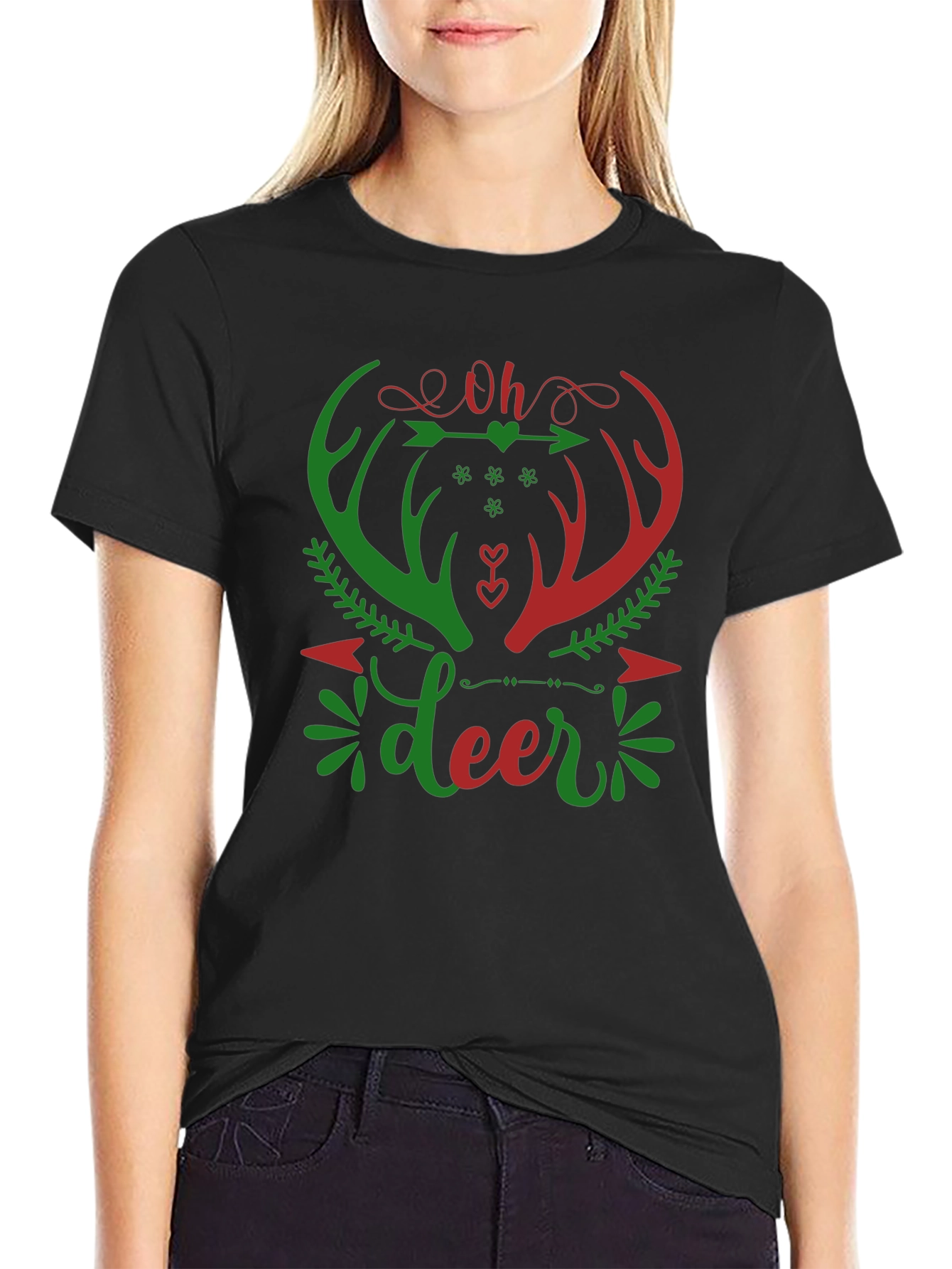 Oh Deer Christmas Graphic T-Shirt