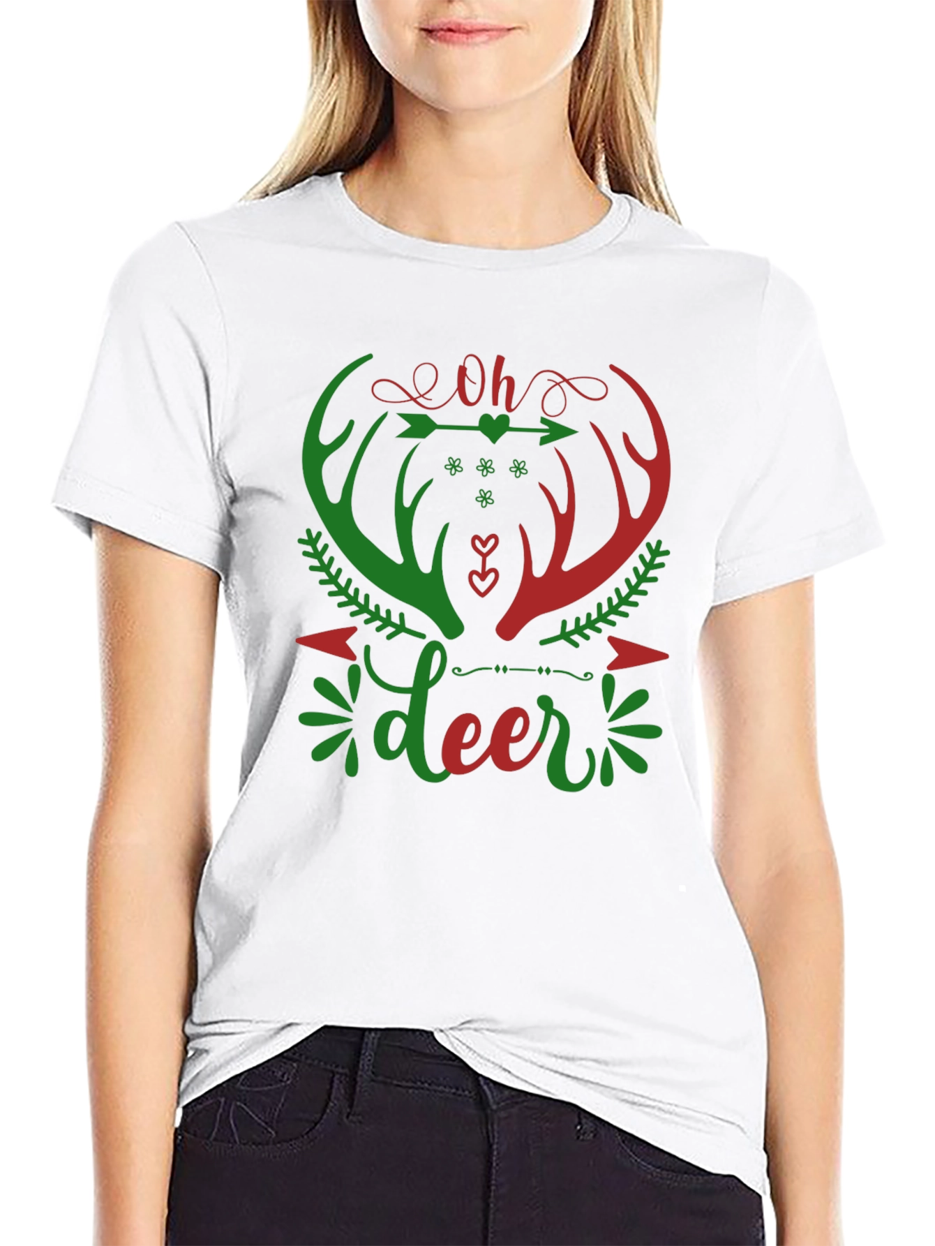 Oh Deer Christmas Graphic T-Shirt