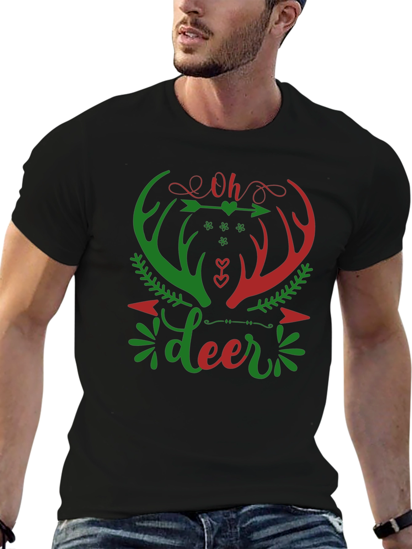 Oh Deer Christmas Graphic T-Shirt