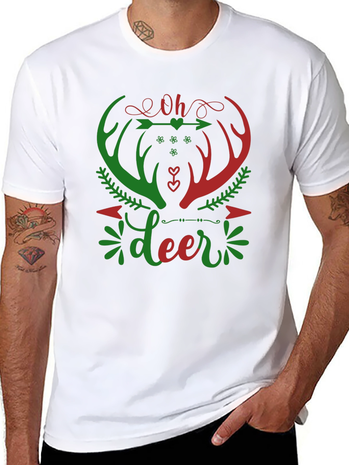 Oh Deer Christmas Graphic T-Shirt