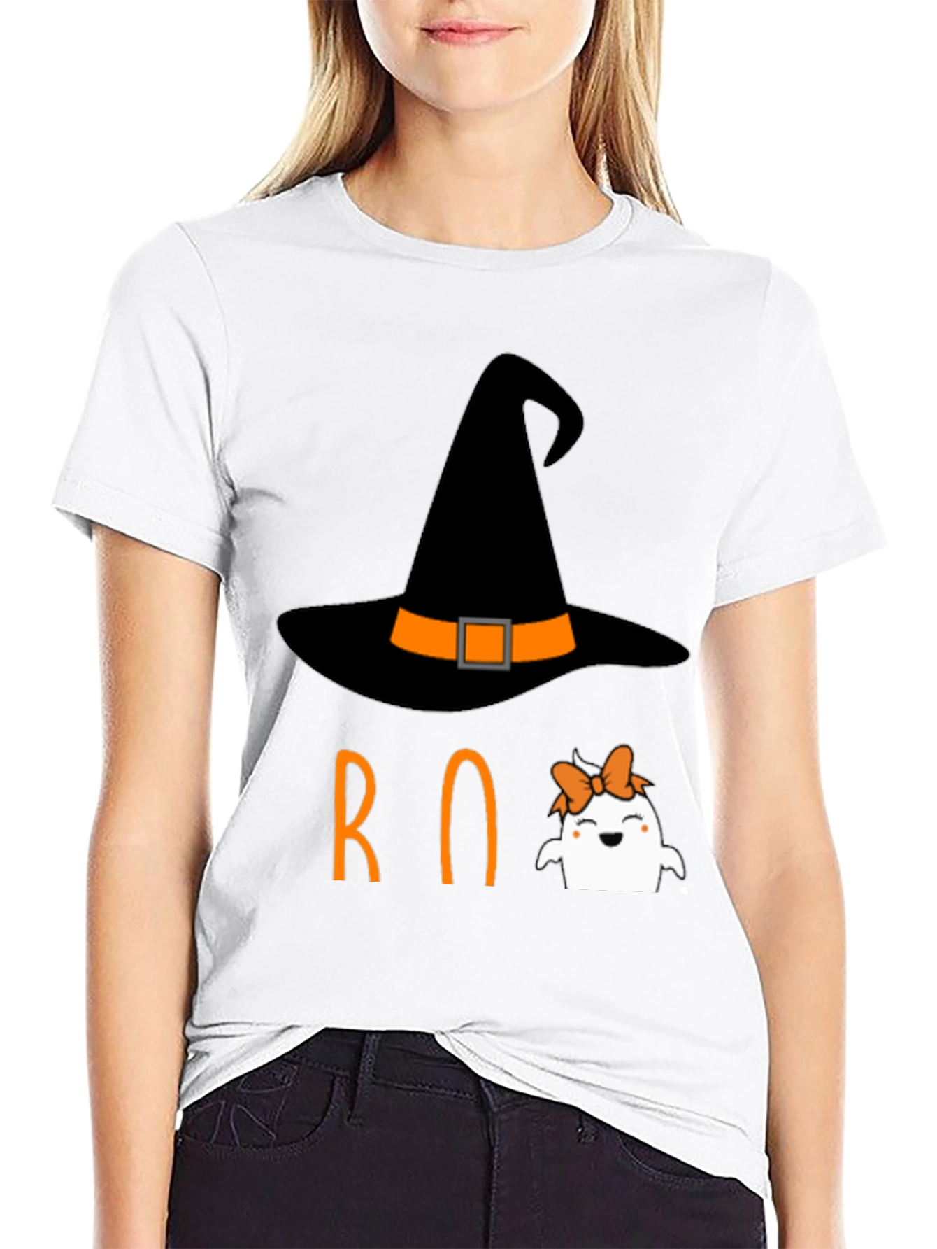 Halloween Boo T-Shirt Witch Ghost Orange