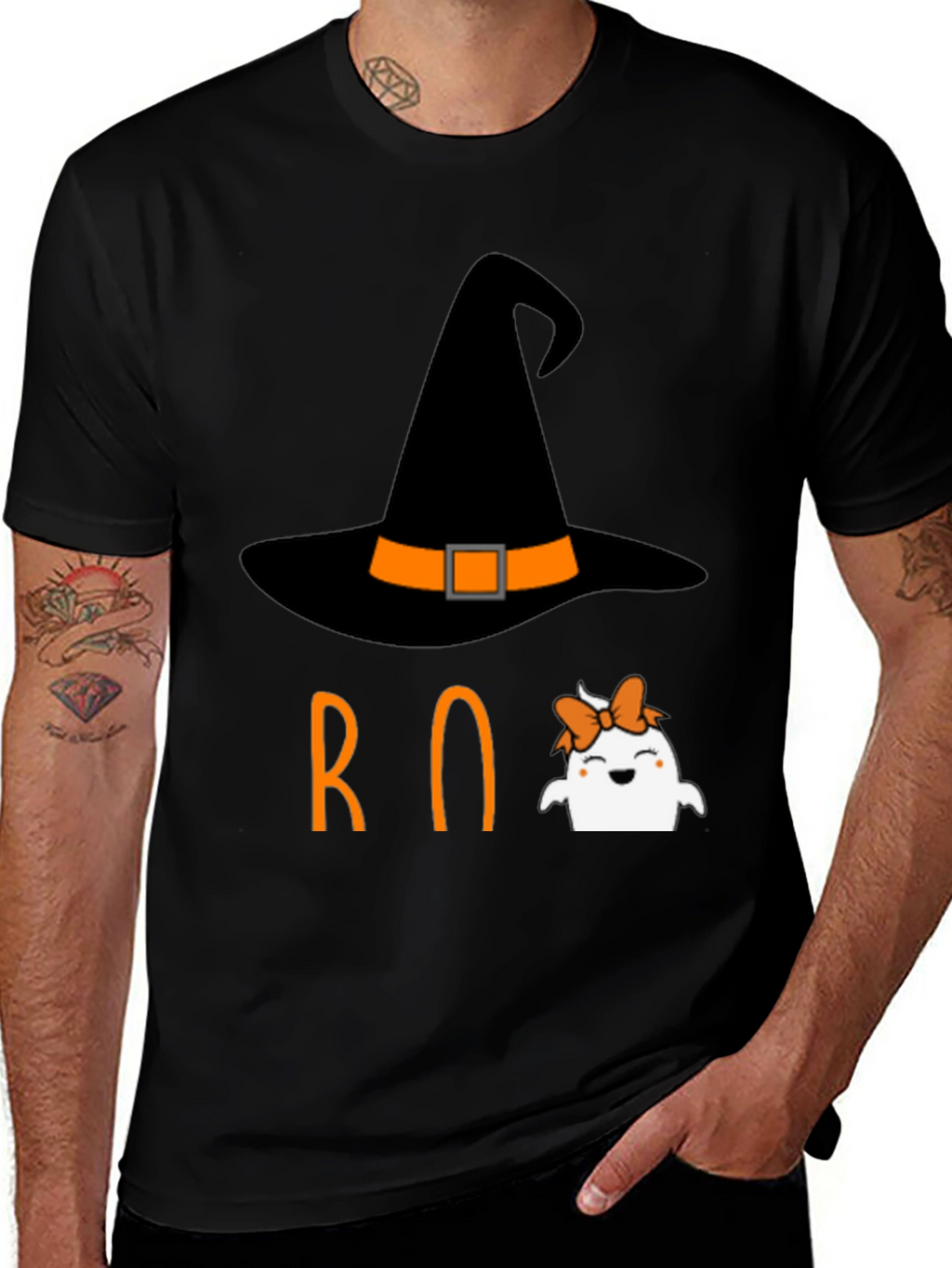 Halloween Boo T-Shirt Witch Ghost Orange