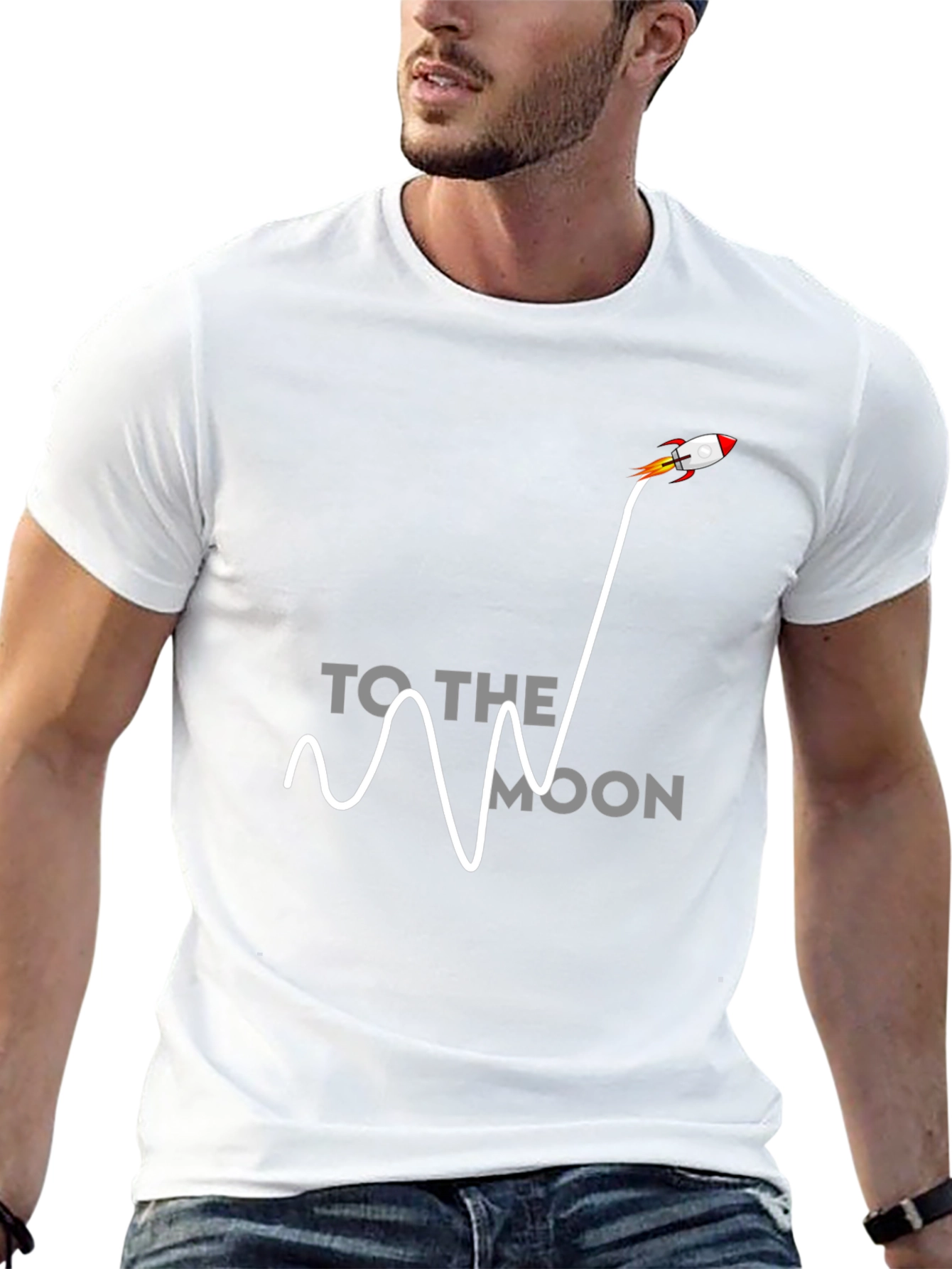 To The Moon Rocket Graphic Tee