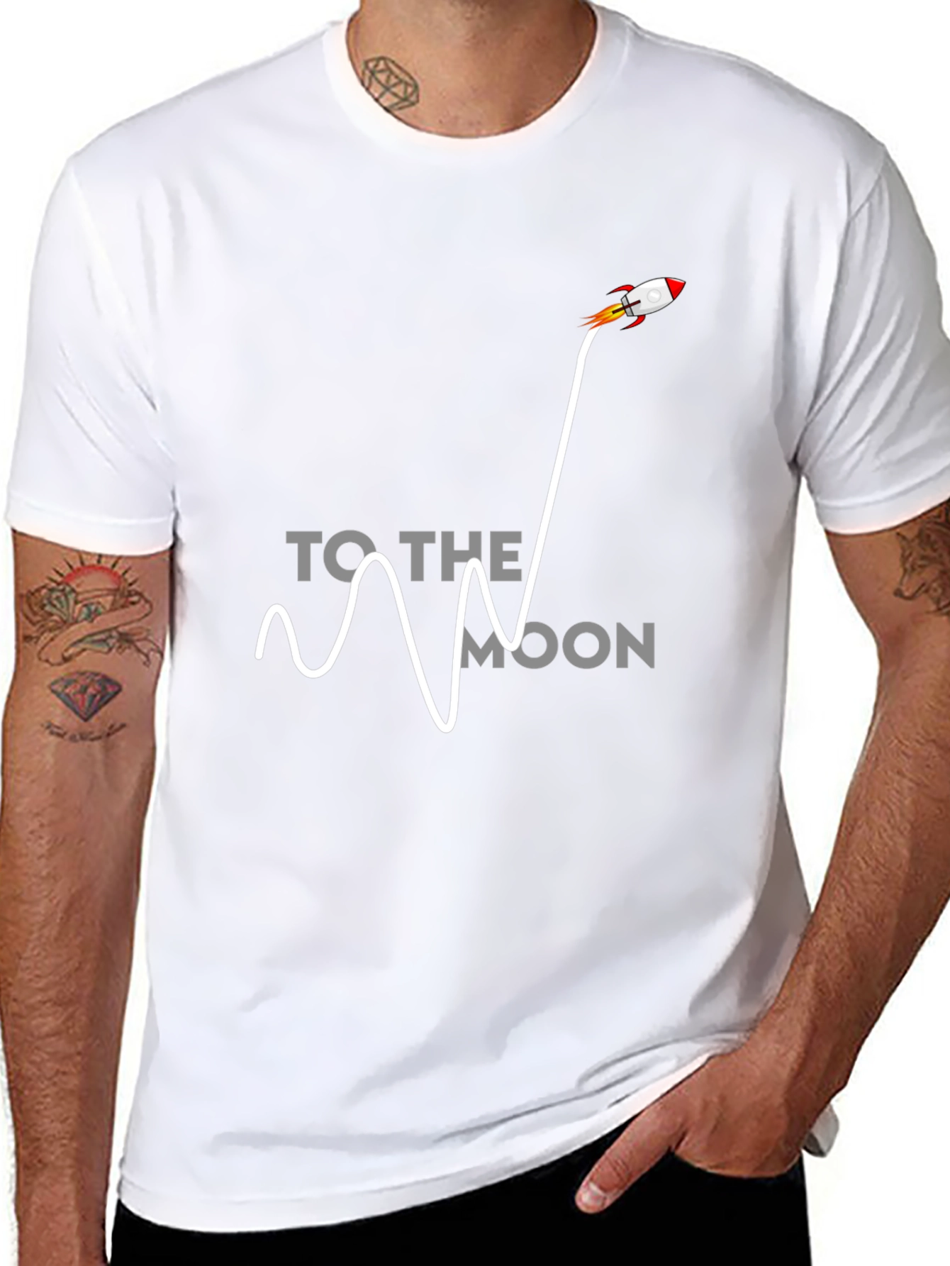 To The Moon Rocket Graphic Tee