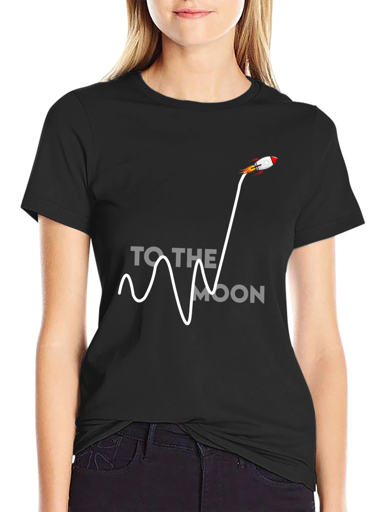 To The Moon Rocket Graphic Tee