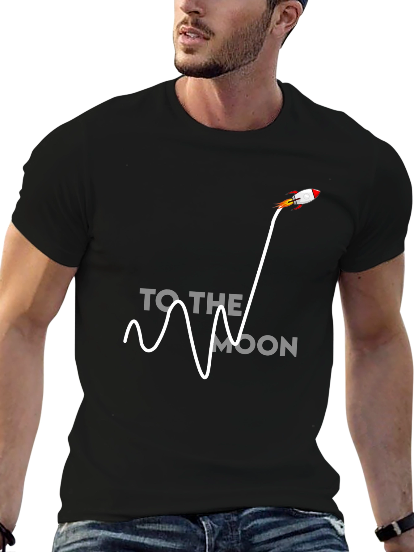 To The Moon Rocket Graphic Tee