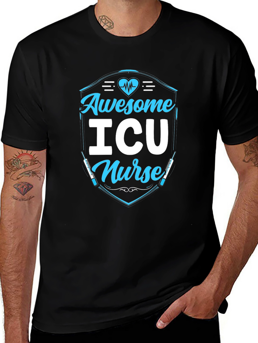 Awesome ICU Nurse Graphic Tee