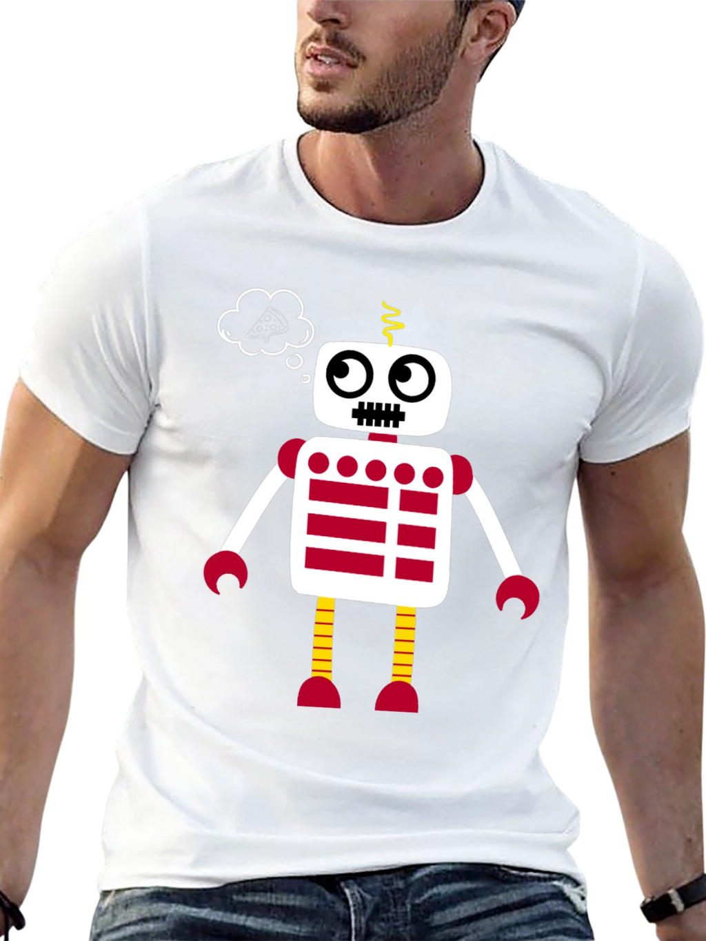 Robot Pizza Dream T-Shirt - Fun Graphic Tee