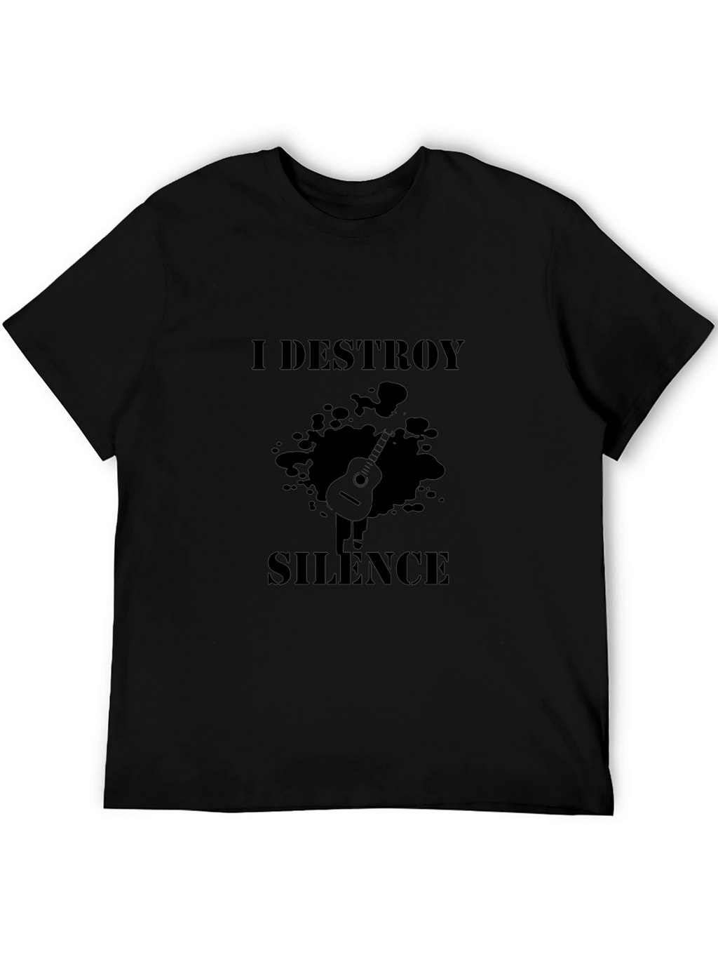 I Destroy Silence Black Graphic T-Shirt