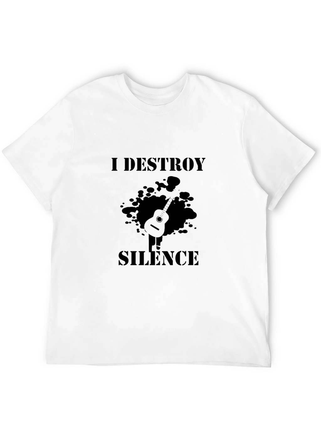 I Destroy Silence Black Graphic T-Shirt