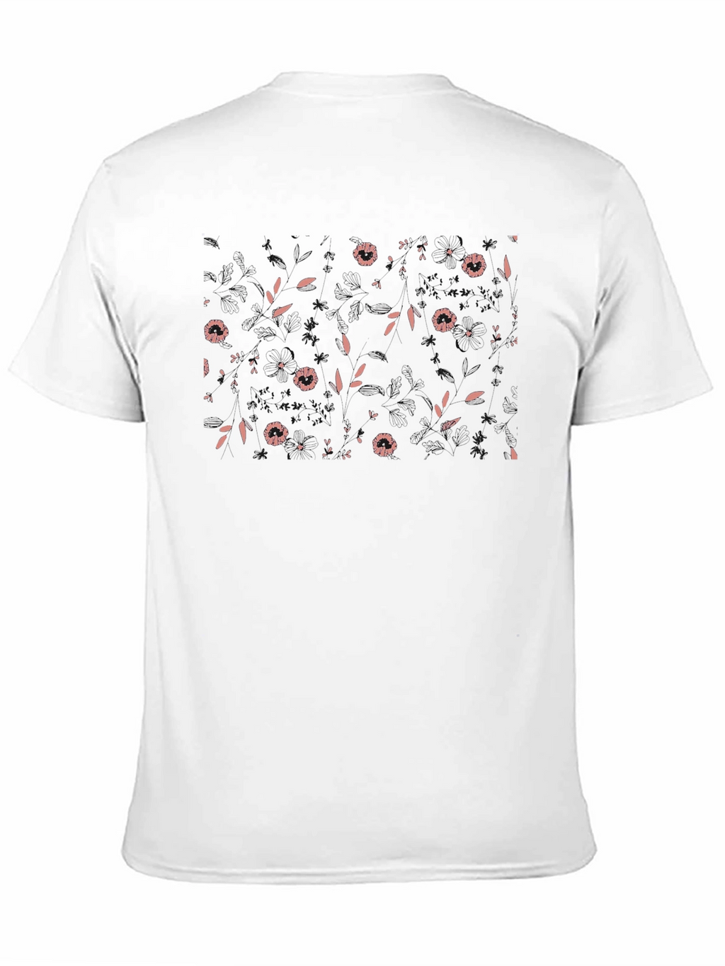 Black Floral Print Crew Neck T-Shirt