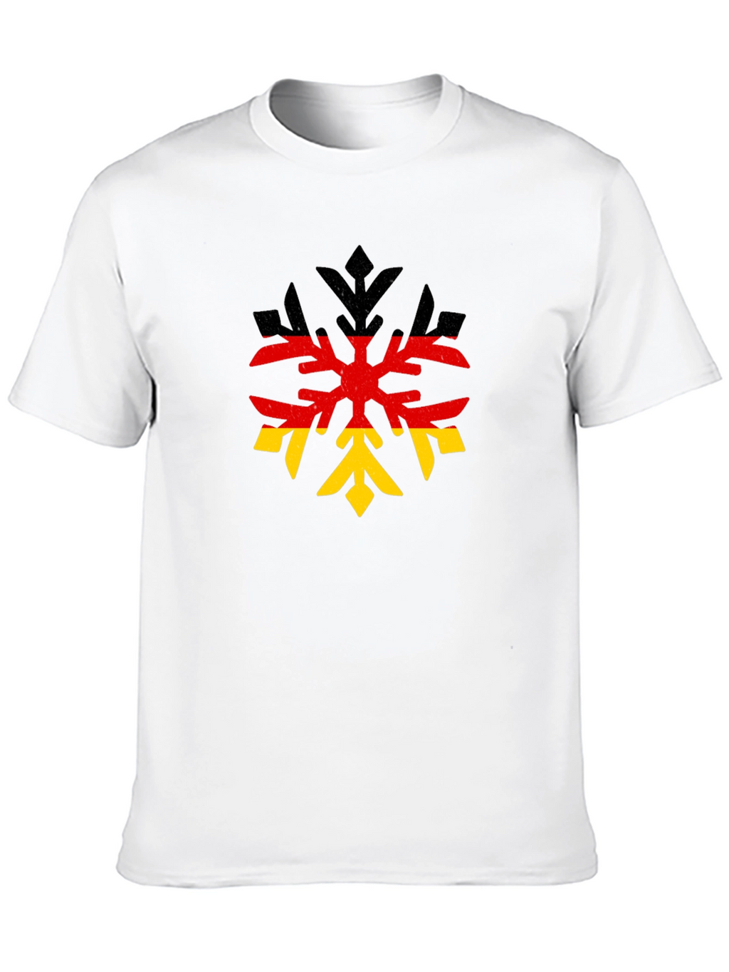 German Flag Snowflake Black T-Shirt