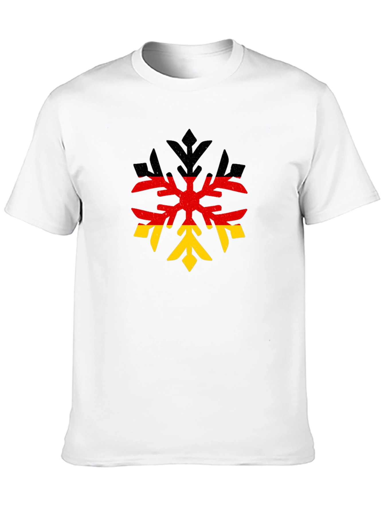German Flag Snowflake Black T-Shirt
