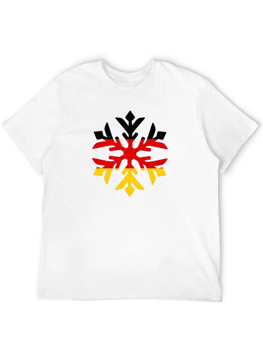 German Flag Snowflake Black T-Shirt