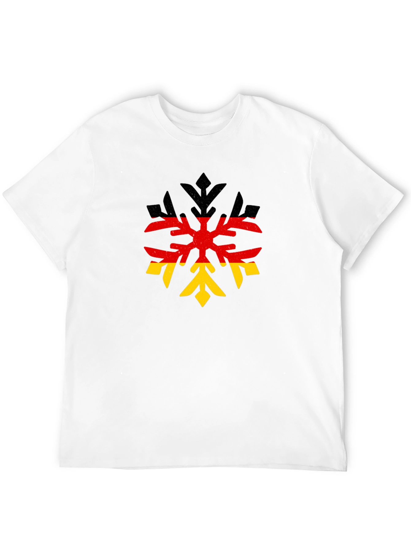 German Flag Snowflake Black T-Shirt