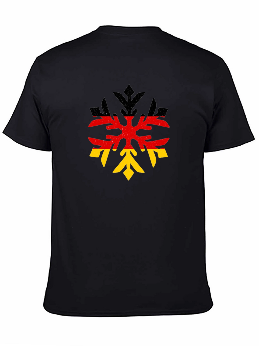 German Flag Snowflake Black T-Shirt