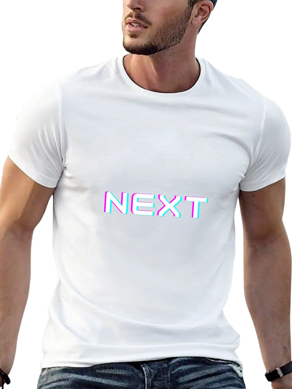 NEXT Glitch Graphic Tee - Black Casual Shirt