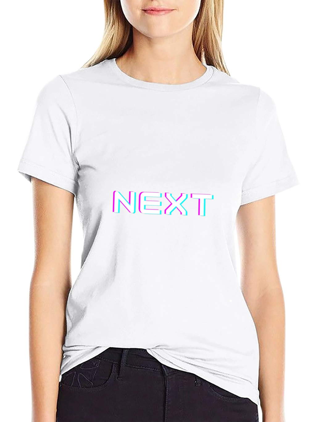 NEXT Glitch Graphic Tee - Black Casual Shirt