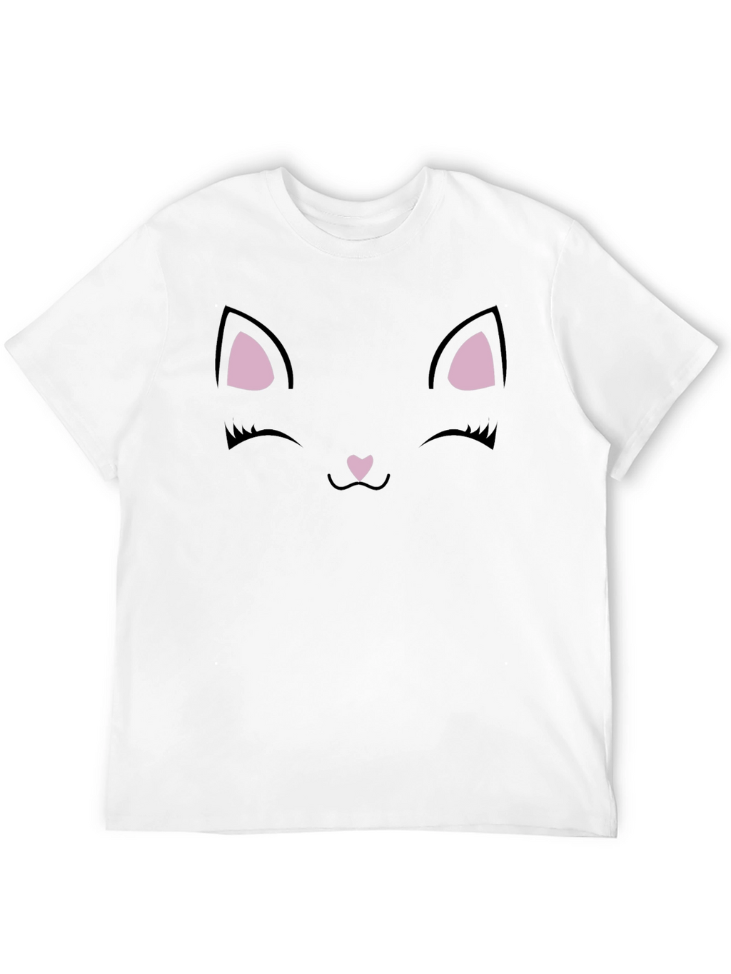 Cute Black Cat Face Graphic T-Shirt