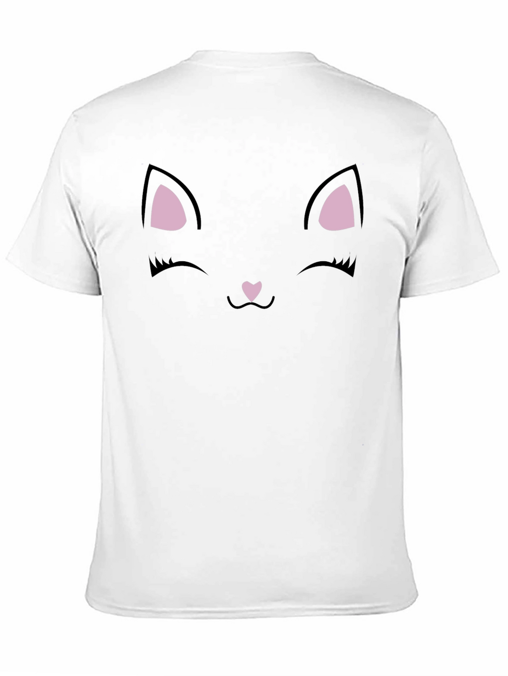 Cute Black Cat Face Graphic T-Shirt