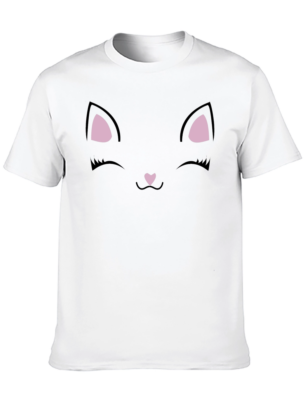 Cute Black Cat Face Graphic T-Shirt