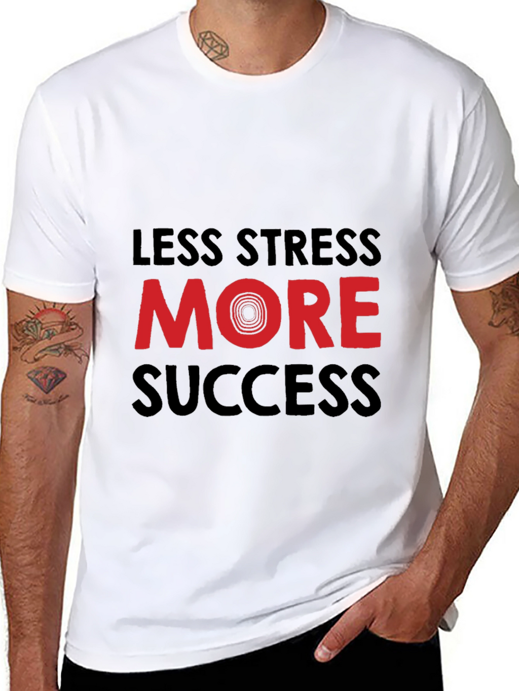 Less Stress More Success Graphic Tee - Black