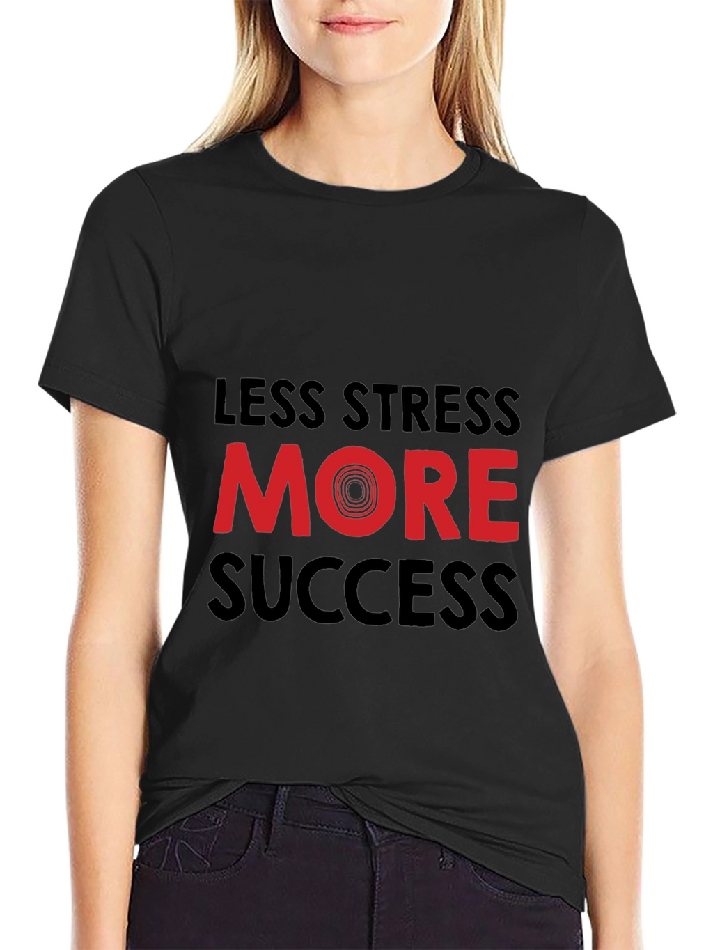Less Stress More Success Graphic Tee - Black