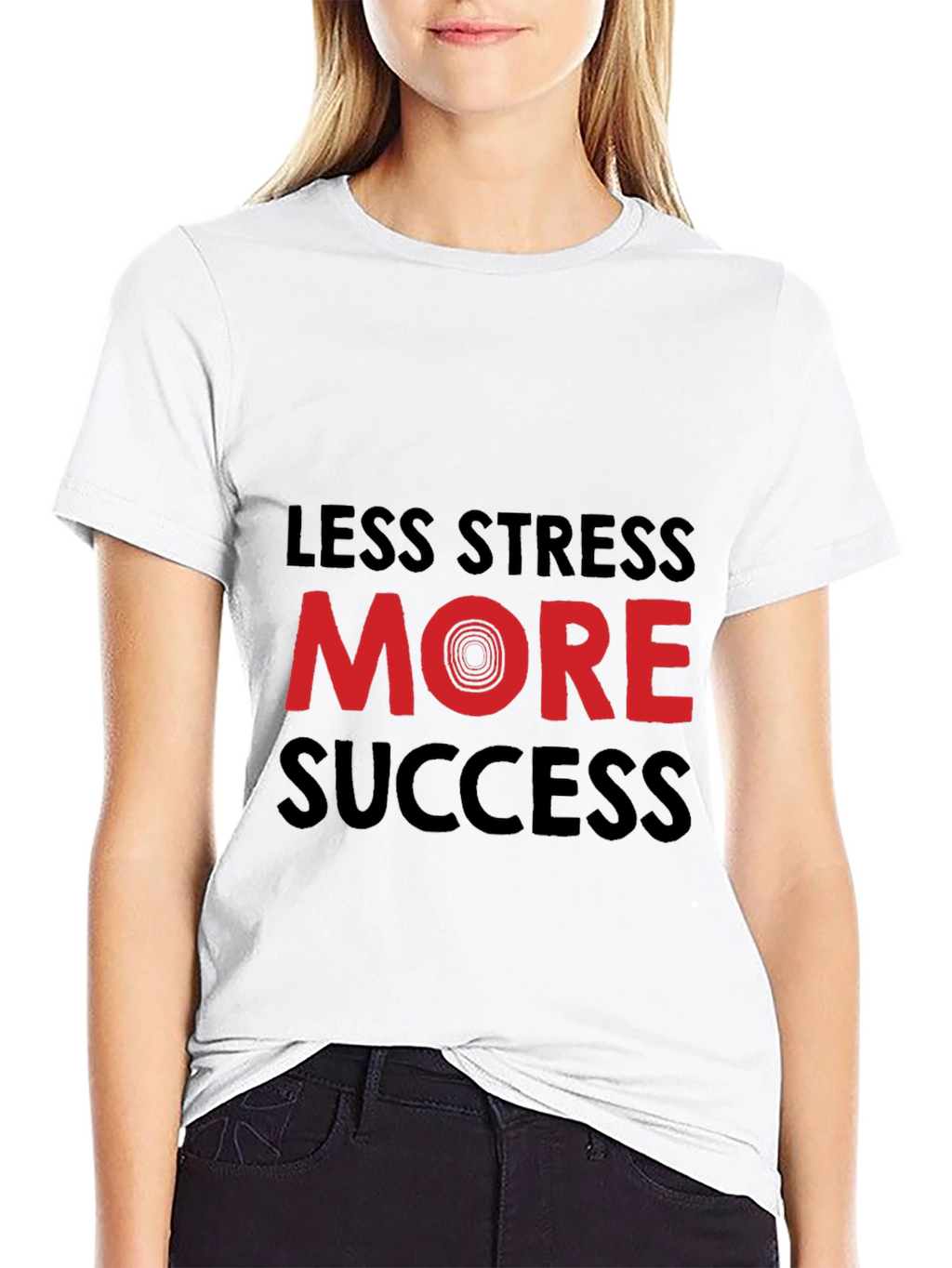 Less Stress More Success Graphic Tee - Black