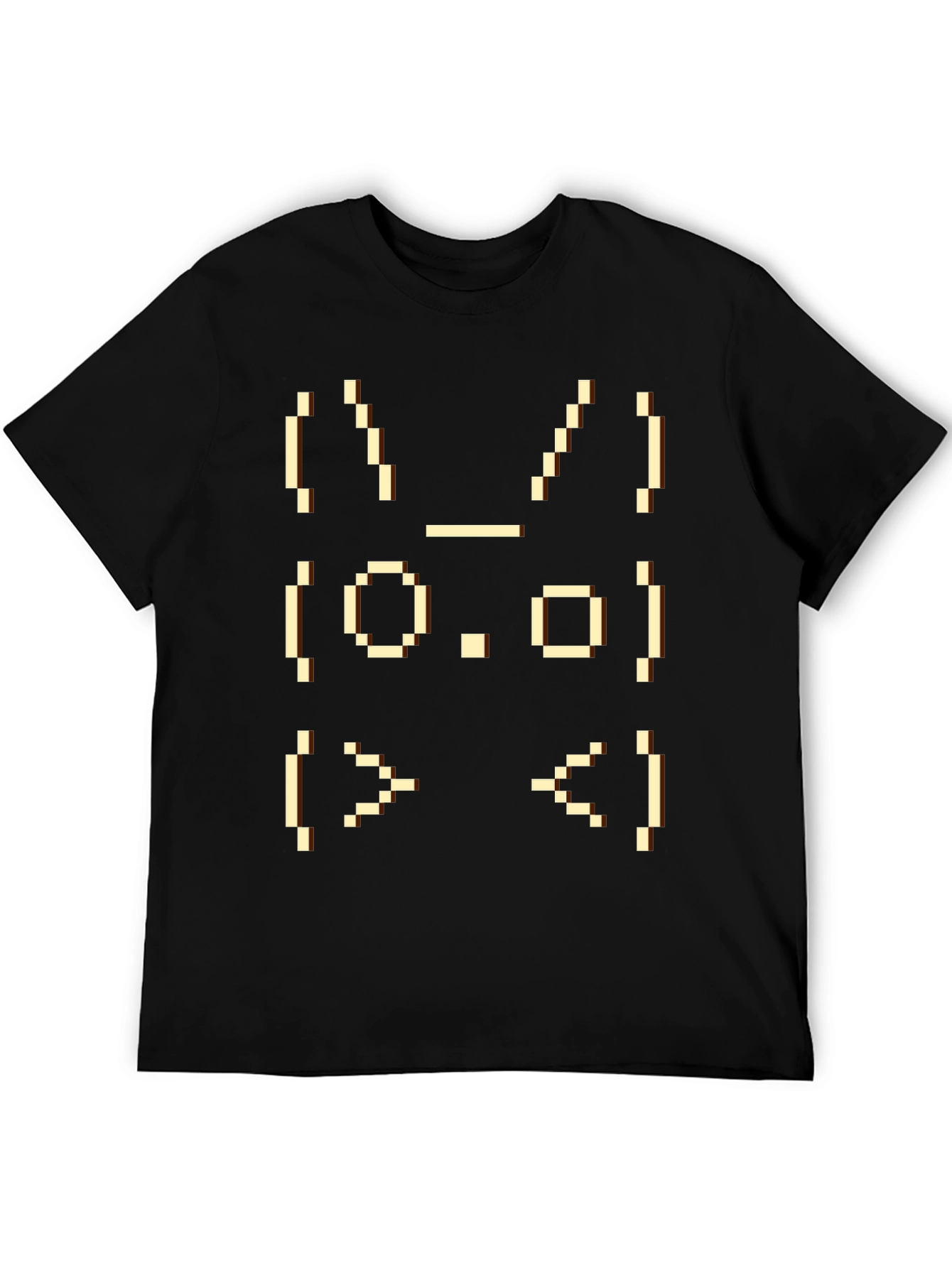 Pixel Art Rabbit Face Graphic T-Shirt