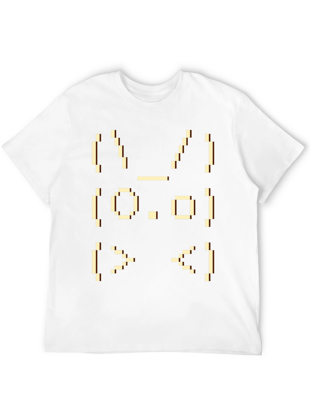 Pixel Art Rabbit Face Graphic T-Shirt