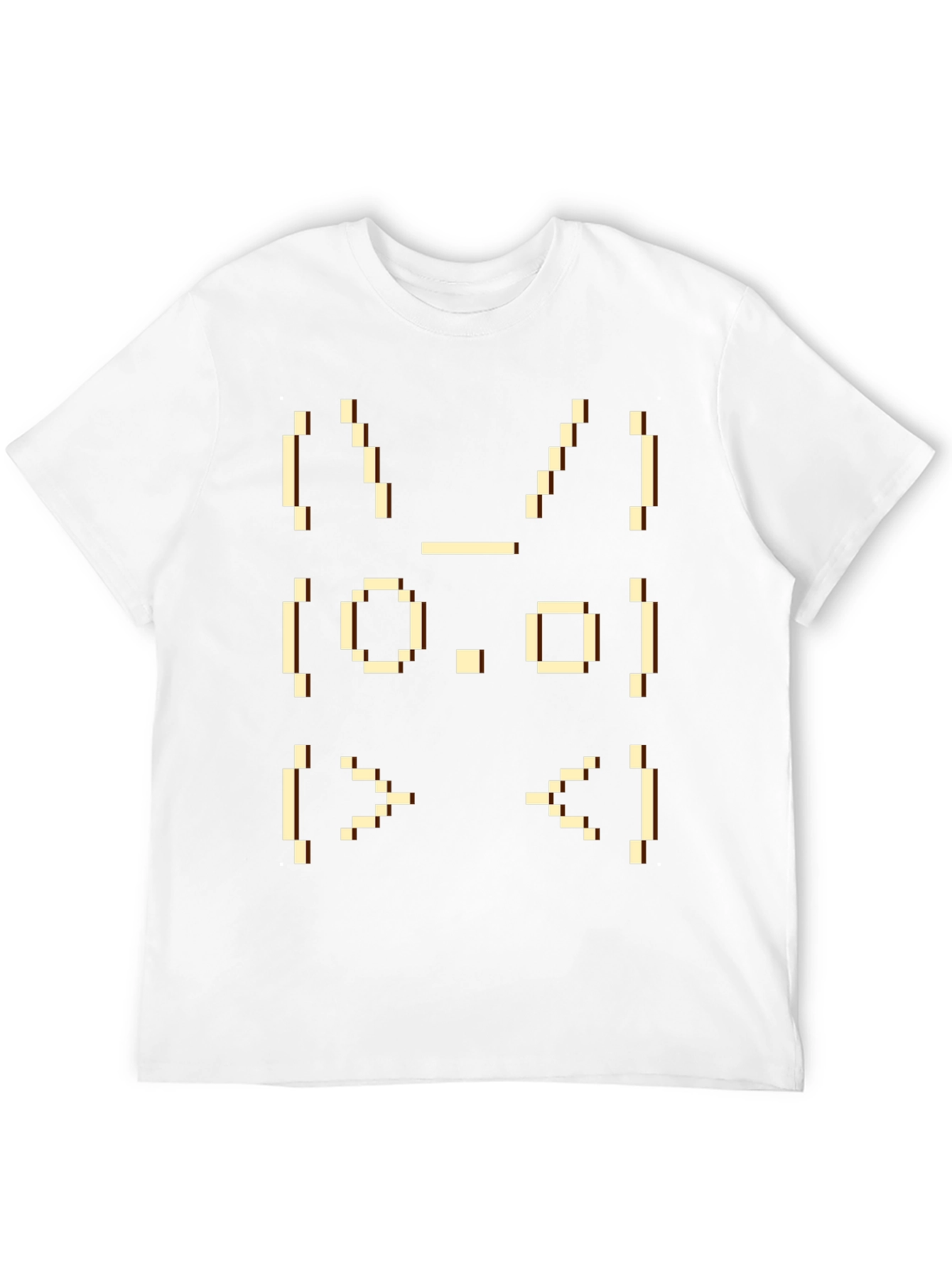 Pixel Art Rabbit Face Graphic T-Shirt