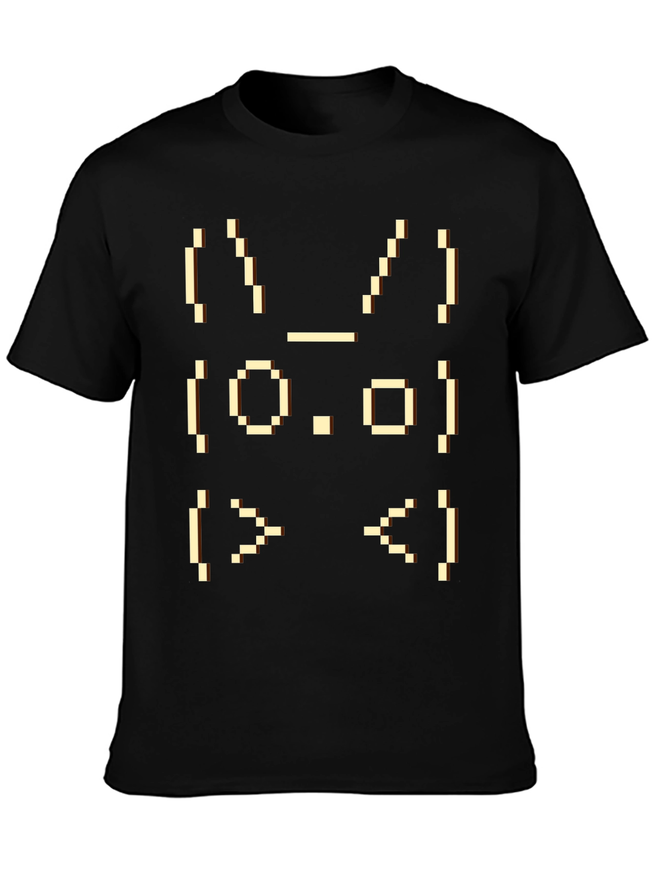 Pixel Art Rabbit Face Graphic T-Shirt