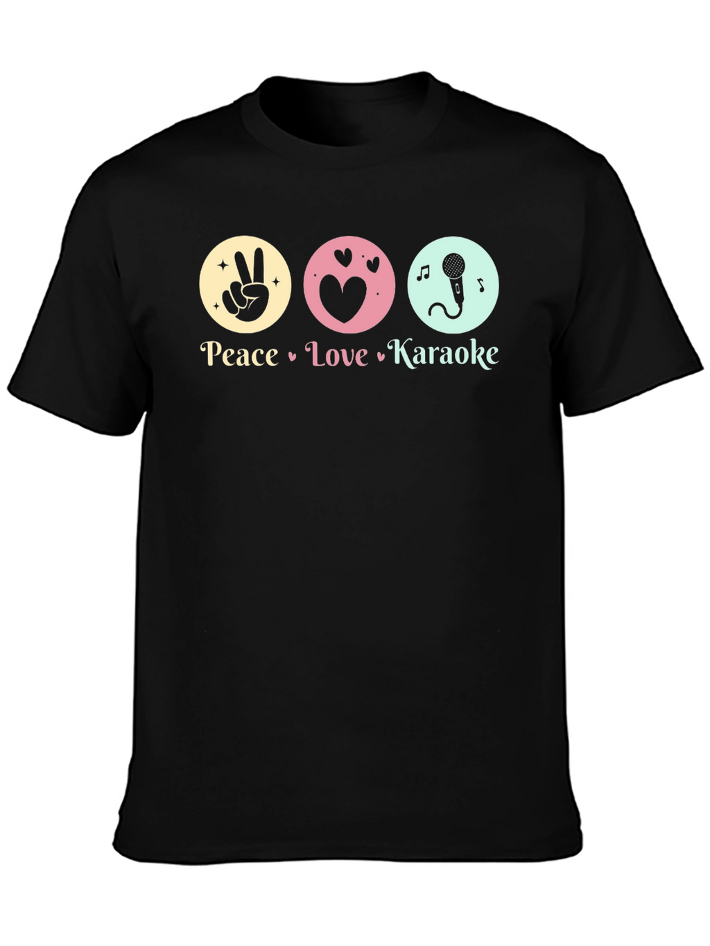Peace Love Karaoke T-Shirt - Fun Graphic Tee