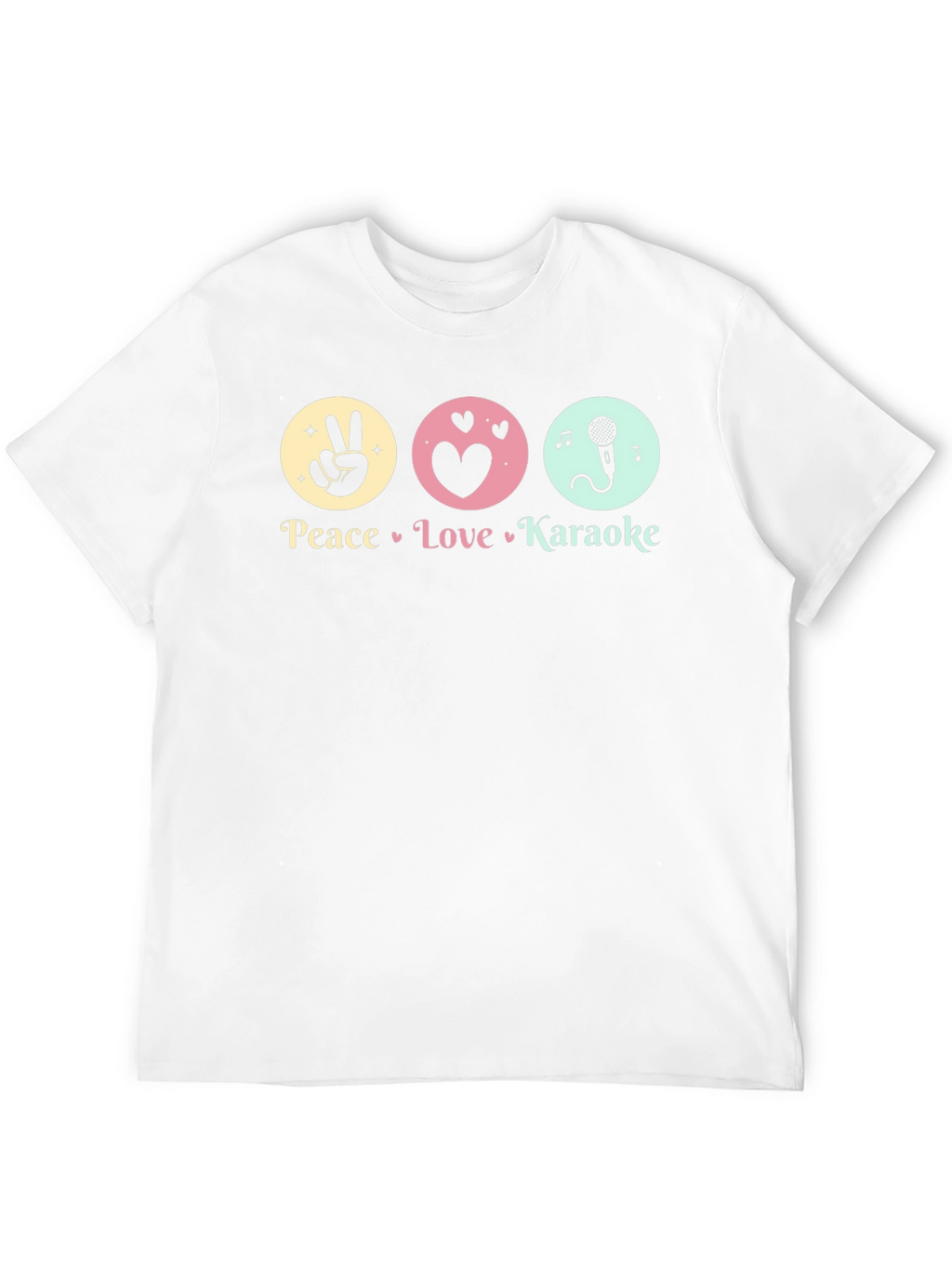 Peace Love Karaoke T-Shirt - Fun Graphic Tee