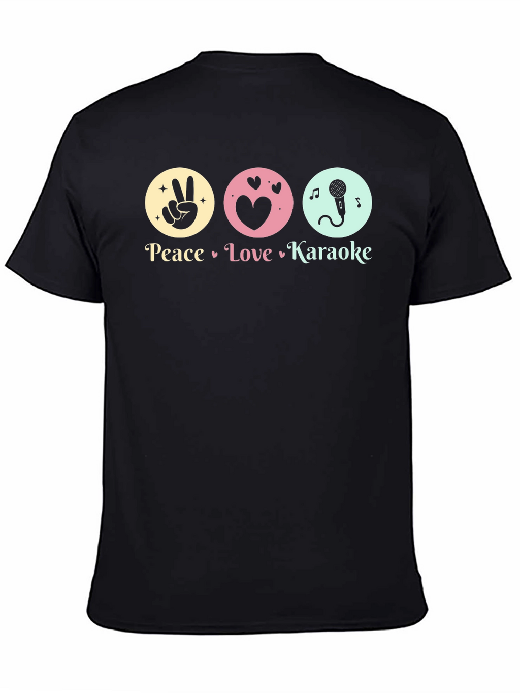Peace Love Karaoke T-Shirt - Fun Graphic Tee