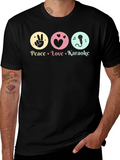 Peace Love Karaoke T-Shirt - Fun Graphic Tee