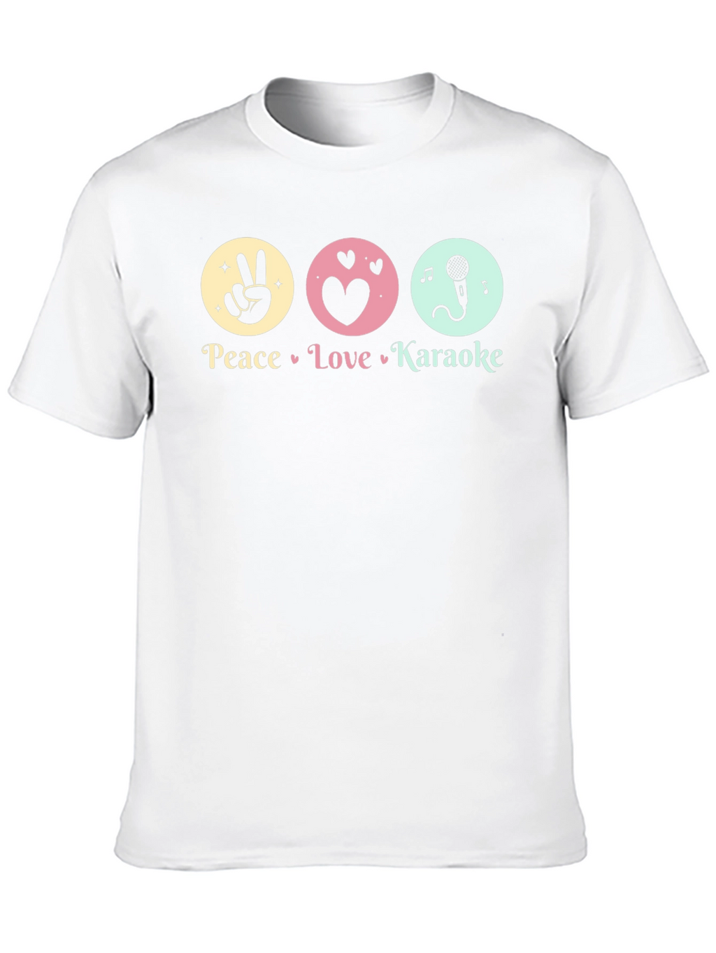 Peace Love Karaoke T-Shirt - Fun Graphic Tee