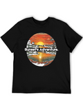Sunset Adventure Graphic Tee - Mens Black T-Shirt