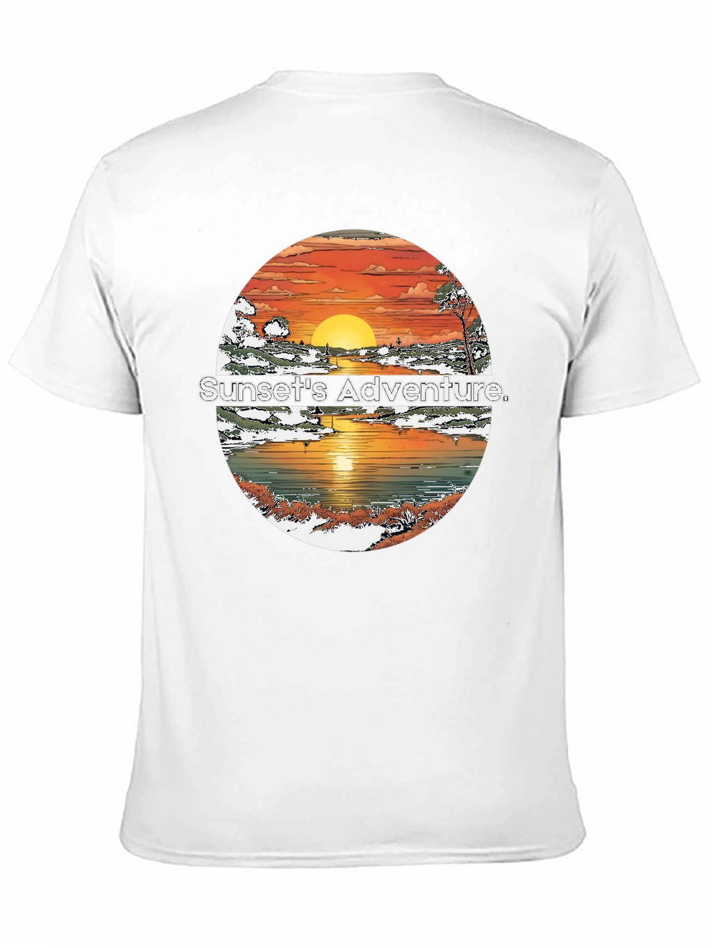 Sunset Adventure Graphic Tee - Mens Black T-Shirt