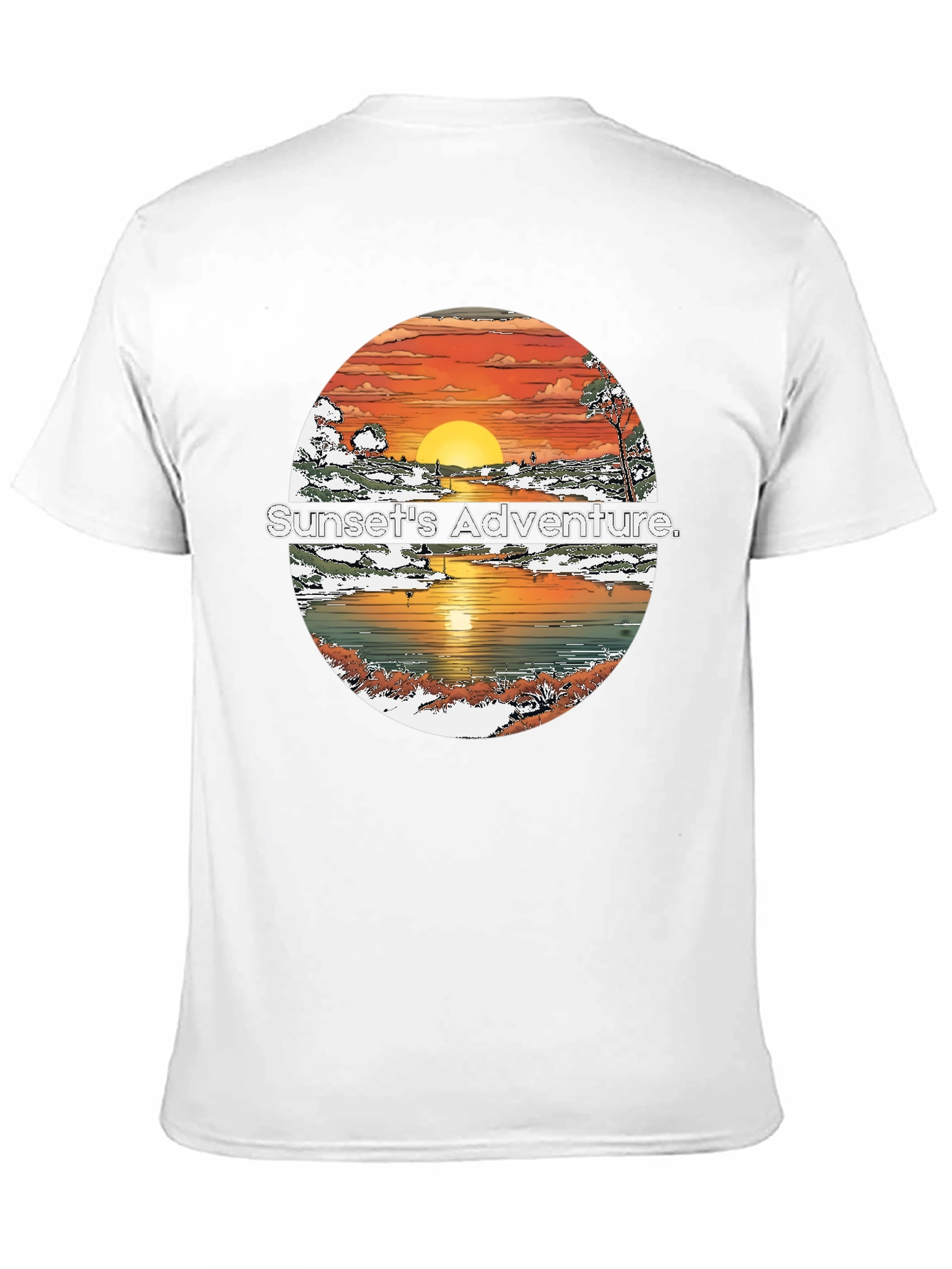 Sunset Adventure Graphic Tee - Mens Black T-Shirt