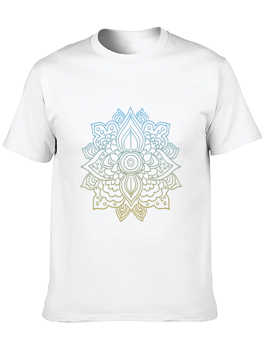 Geometric Mandala Print Black T-Shirt